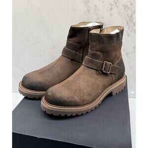 Banana Republic Mid Moto Boots Dress Shoes Mens Size 10.5 Brown Leather Pull On